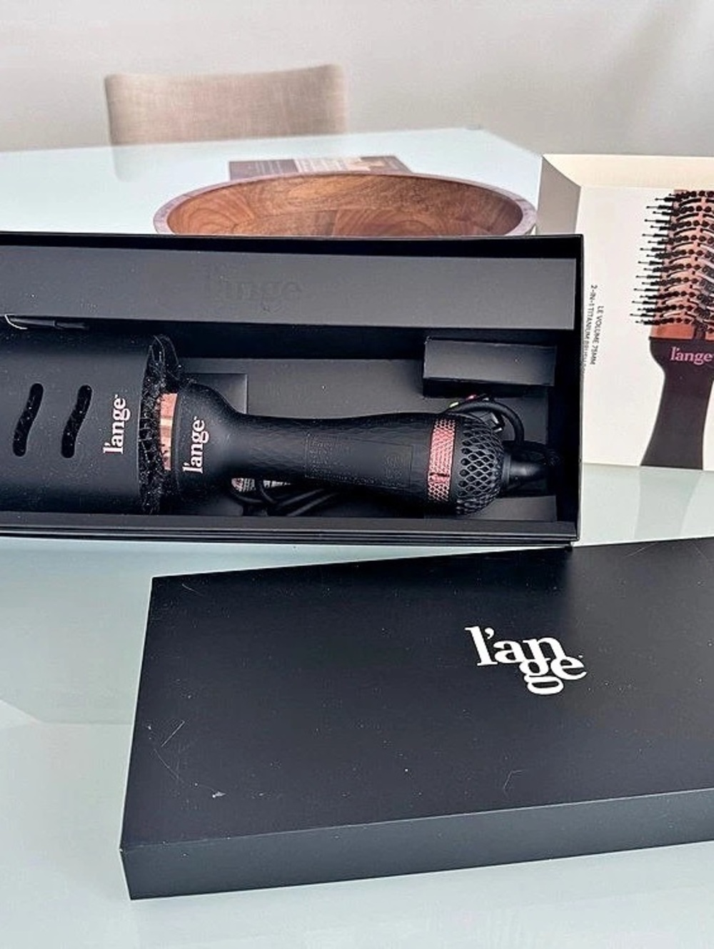 L'ANGE HAIR Le Volume 2-in-1 Titanium Blowout Brush 75mm Black